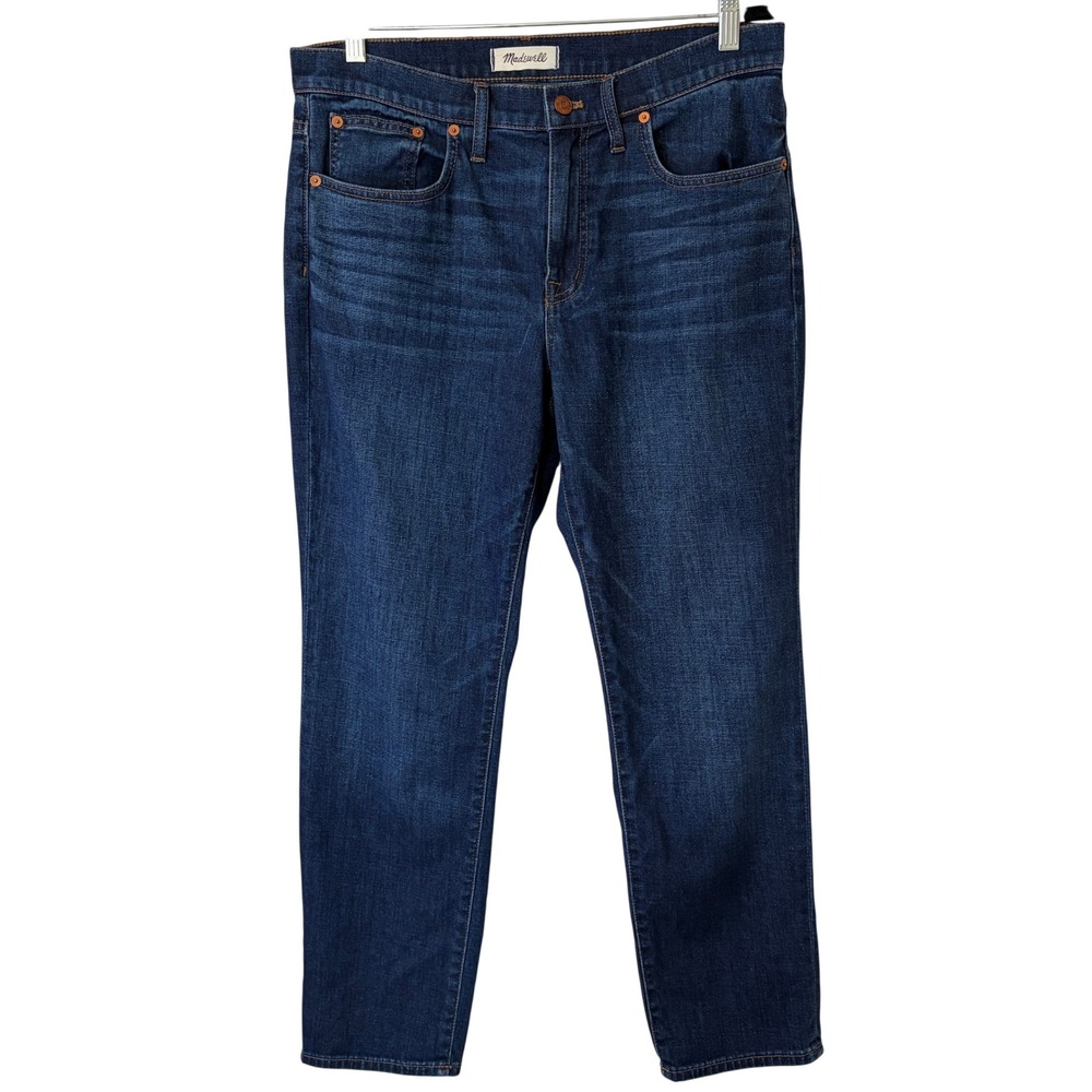 Madewell The Slim Boyjean Dark Wash Denim Jeans Women's 29P Petite‎ Blue EUC